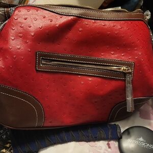 Dooney & Bourke Red and Brown Cosmetic Bag